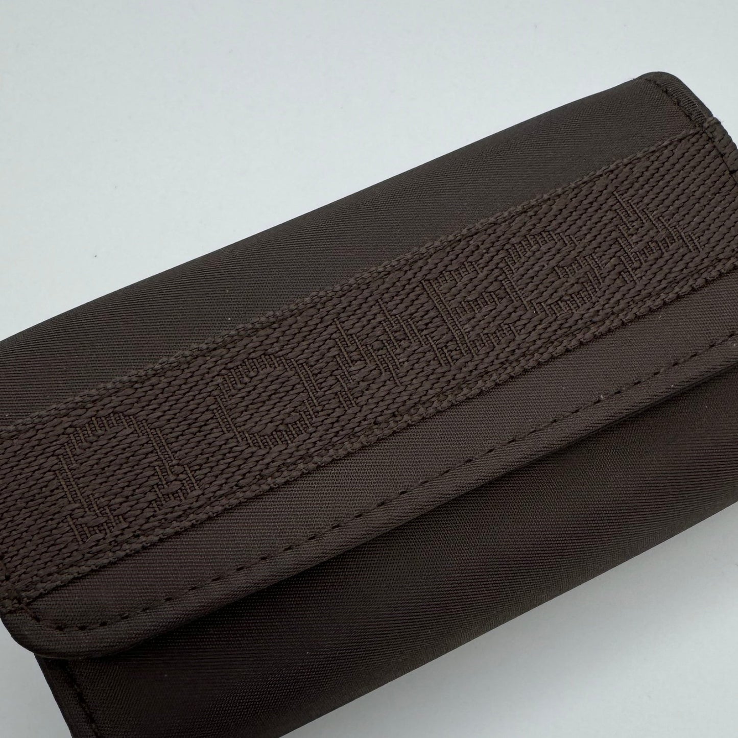 Omega Brown Canvas Clutch Purse