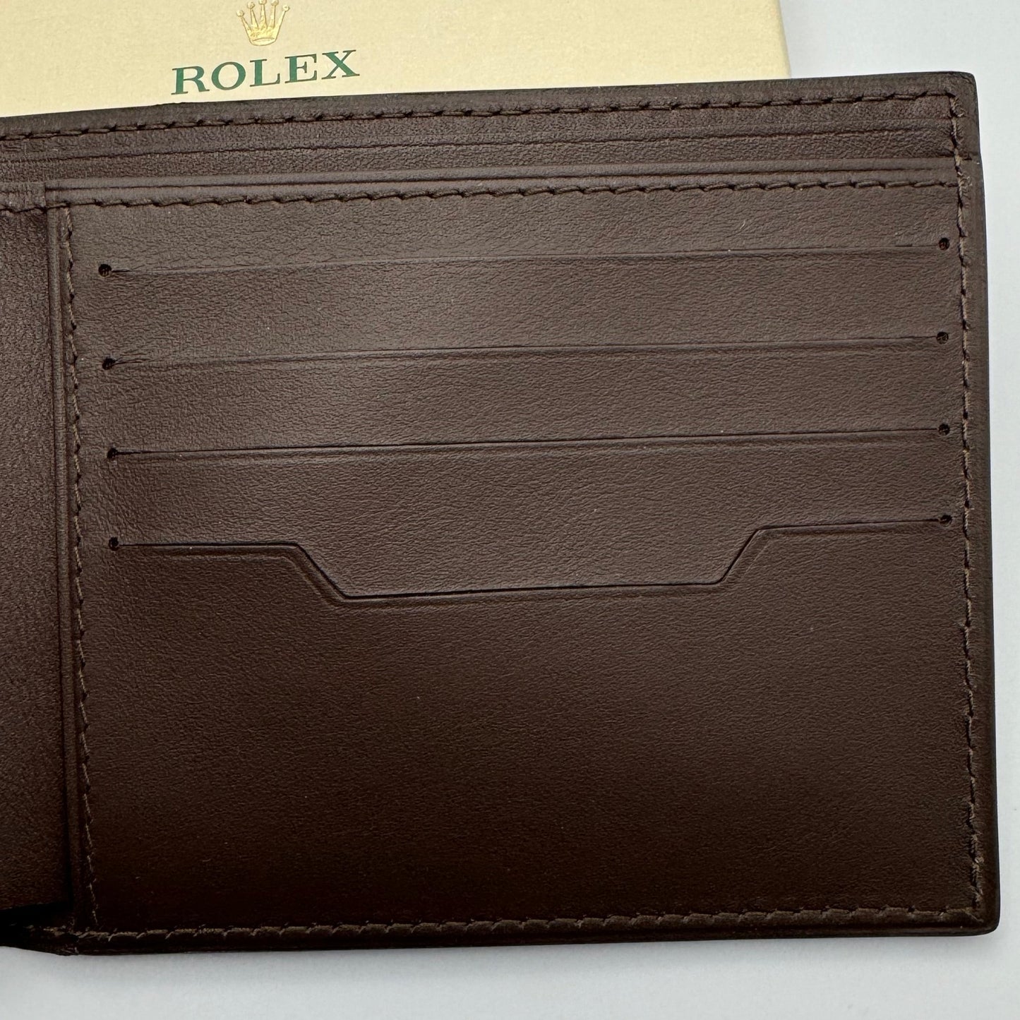 Rolex Dark Brown Leather Wallet