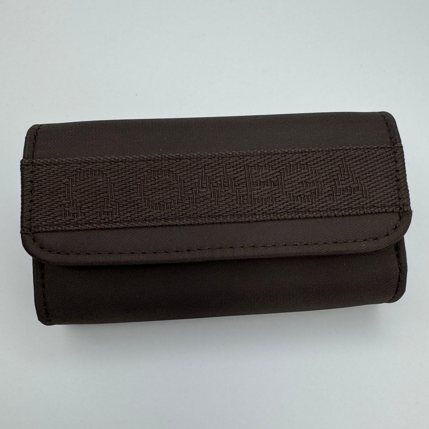 Omega Brown Canvas Clutch Purse
