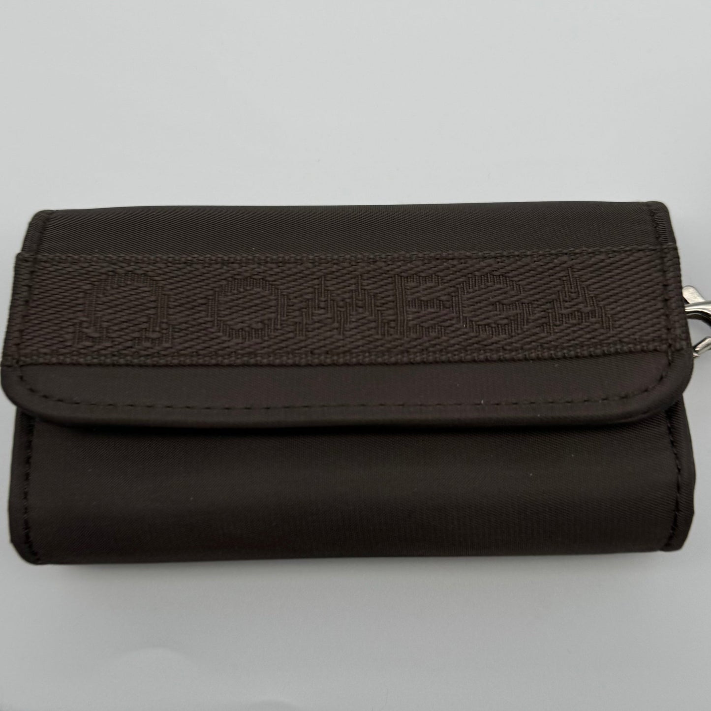 Omega Brown Canvas Clutch Purse