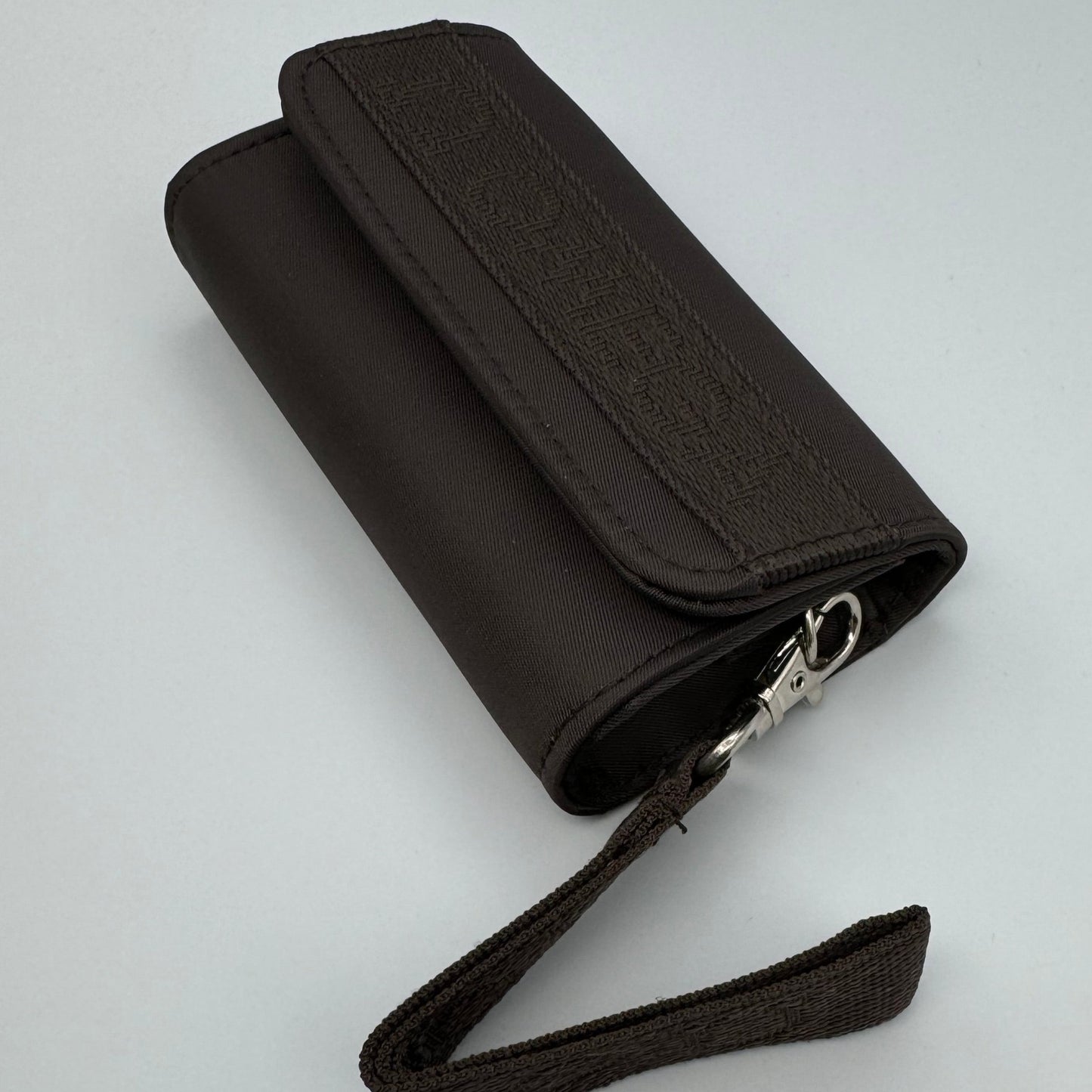 Omega Brown Canvas Clutch Purse