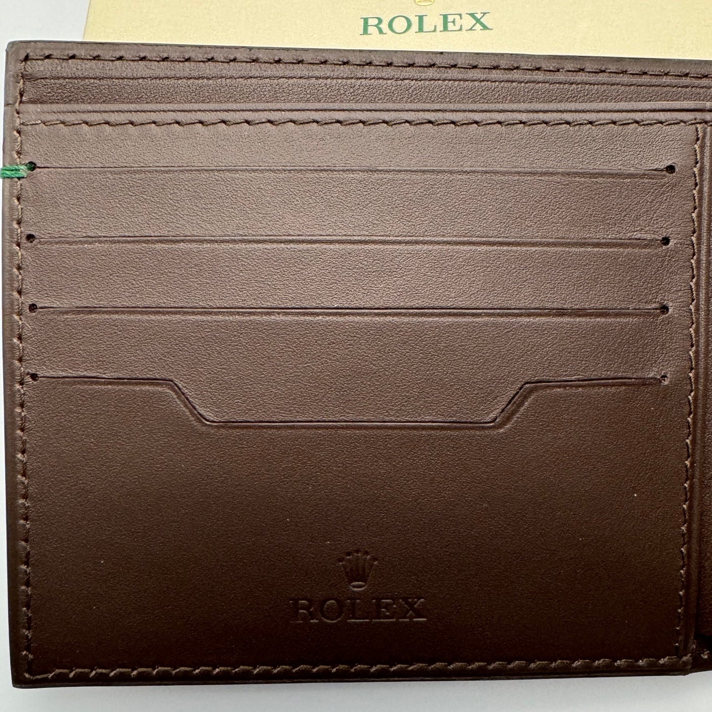 Rolex Dark Brown Leather Wallet