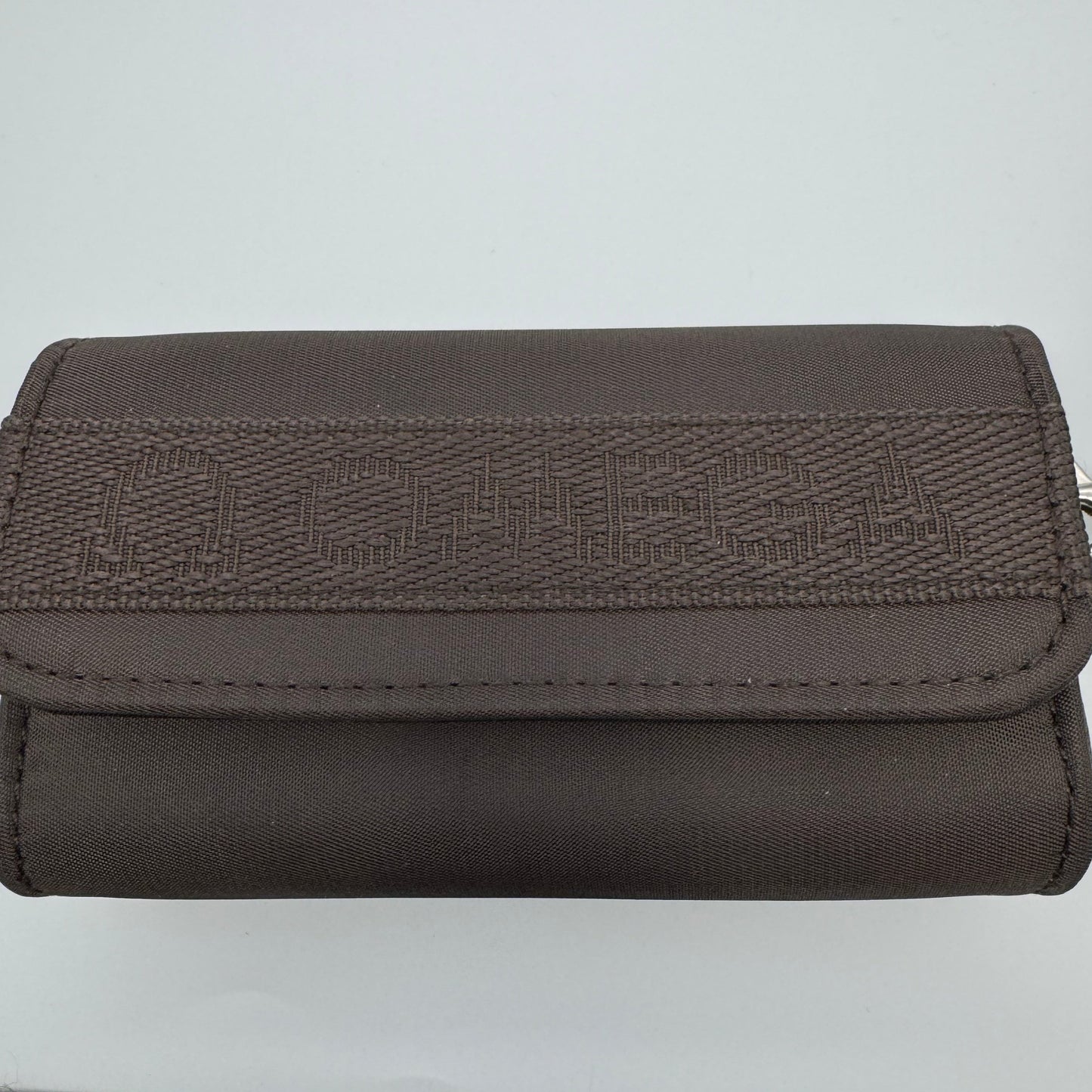 Omega Brown Canvas Clutch Purse
