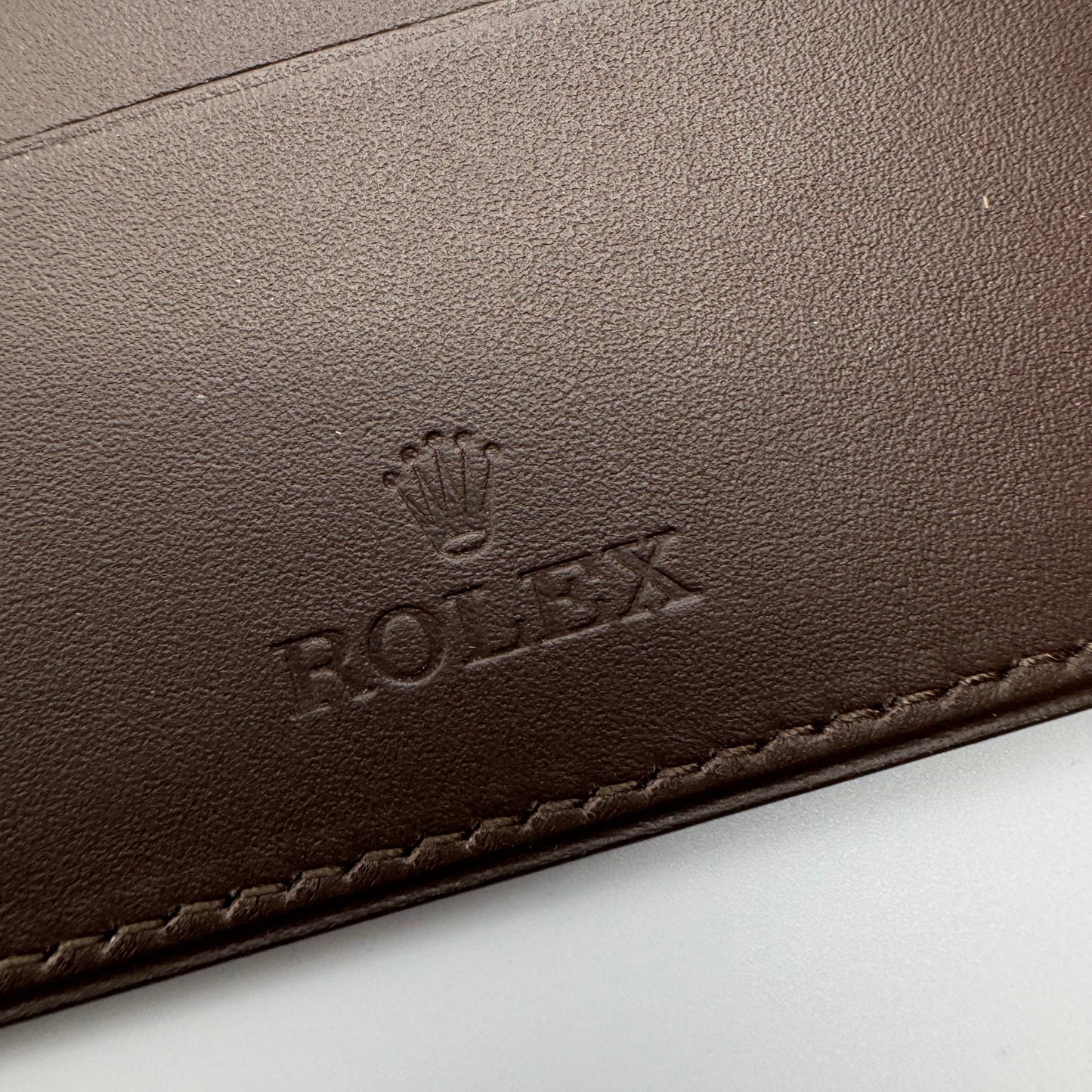 Rolex Dark Brown Leather Wallet