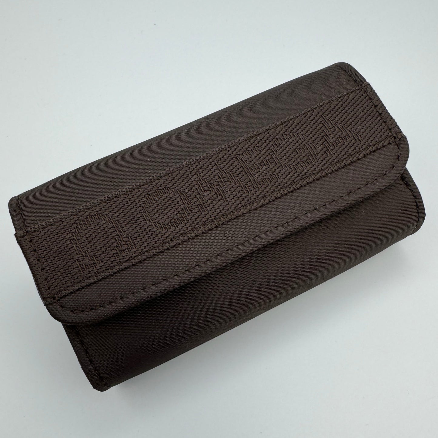 Omega Brown Canvas Clutch Purse