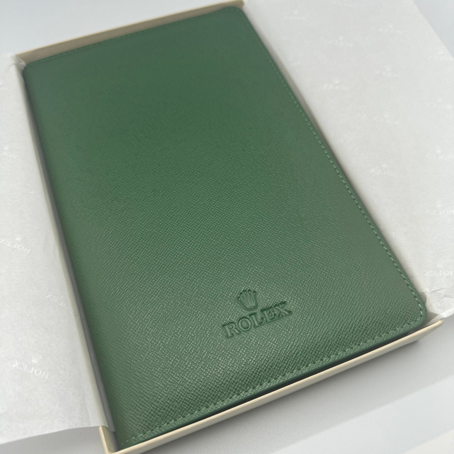 Rolex Notebook & Separate Green Leather Cover