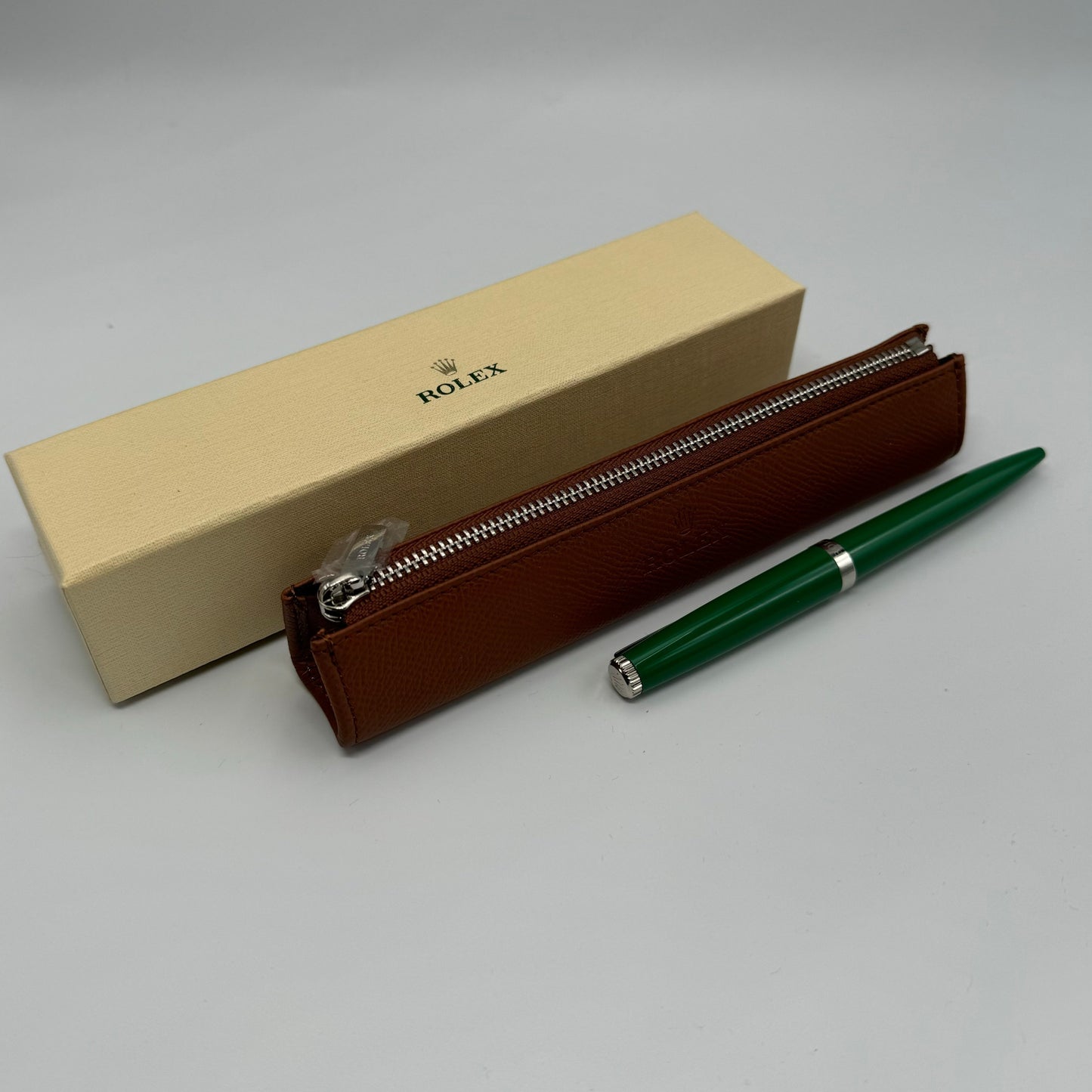 Rolex Saddle Leather Pen Pouch & Ball Point Pen