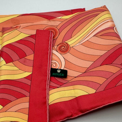 Rolex Pink Orange & Yellow Silk Scarf