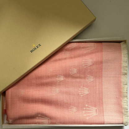 Rolex Light Pink Italian Cashmere Scarf