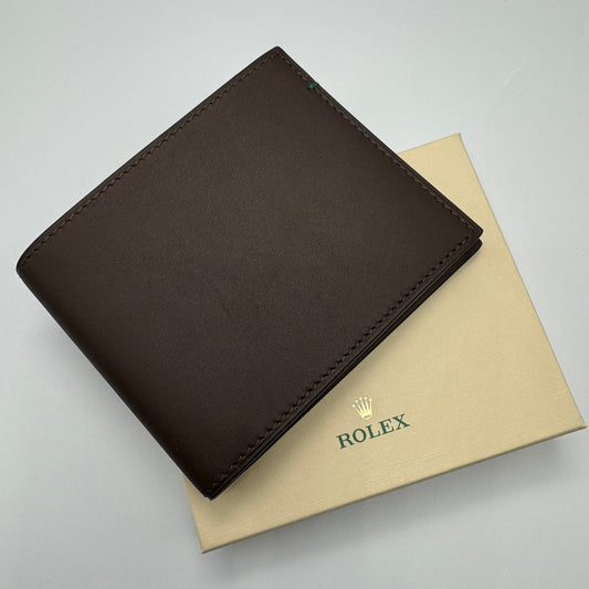 Rolex Dark Brown Leather Wallet