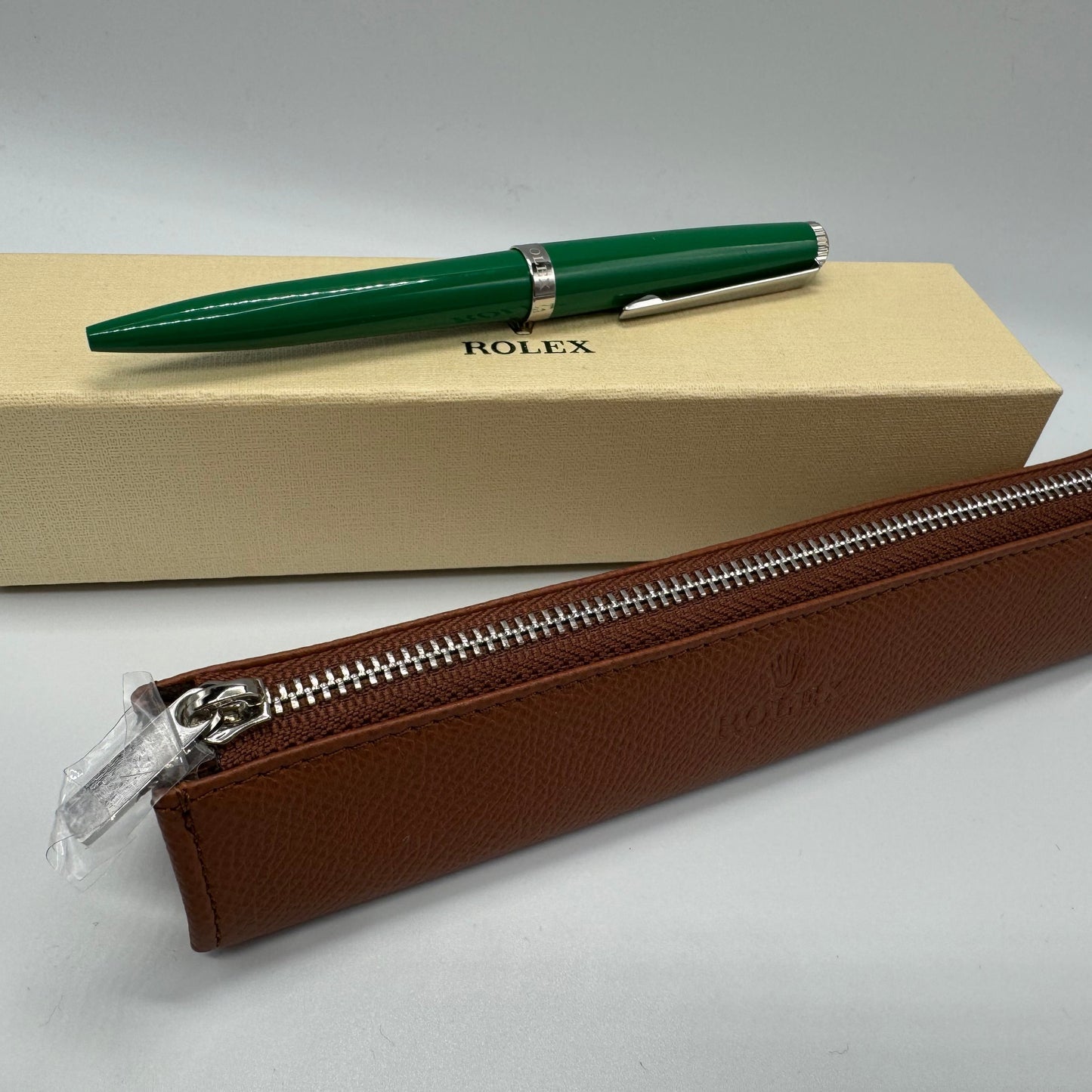 Rolex Saddle Leather Pen Pouch & Ball Point Pen