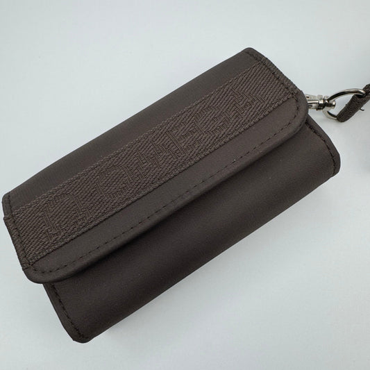 Omega Brown Canvas Clutch Purse