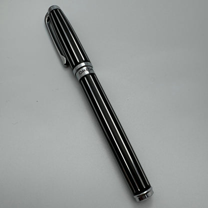 Omega Ball Point Pen Black & Silver Boxed