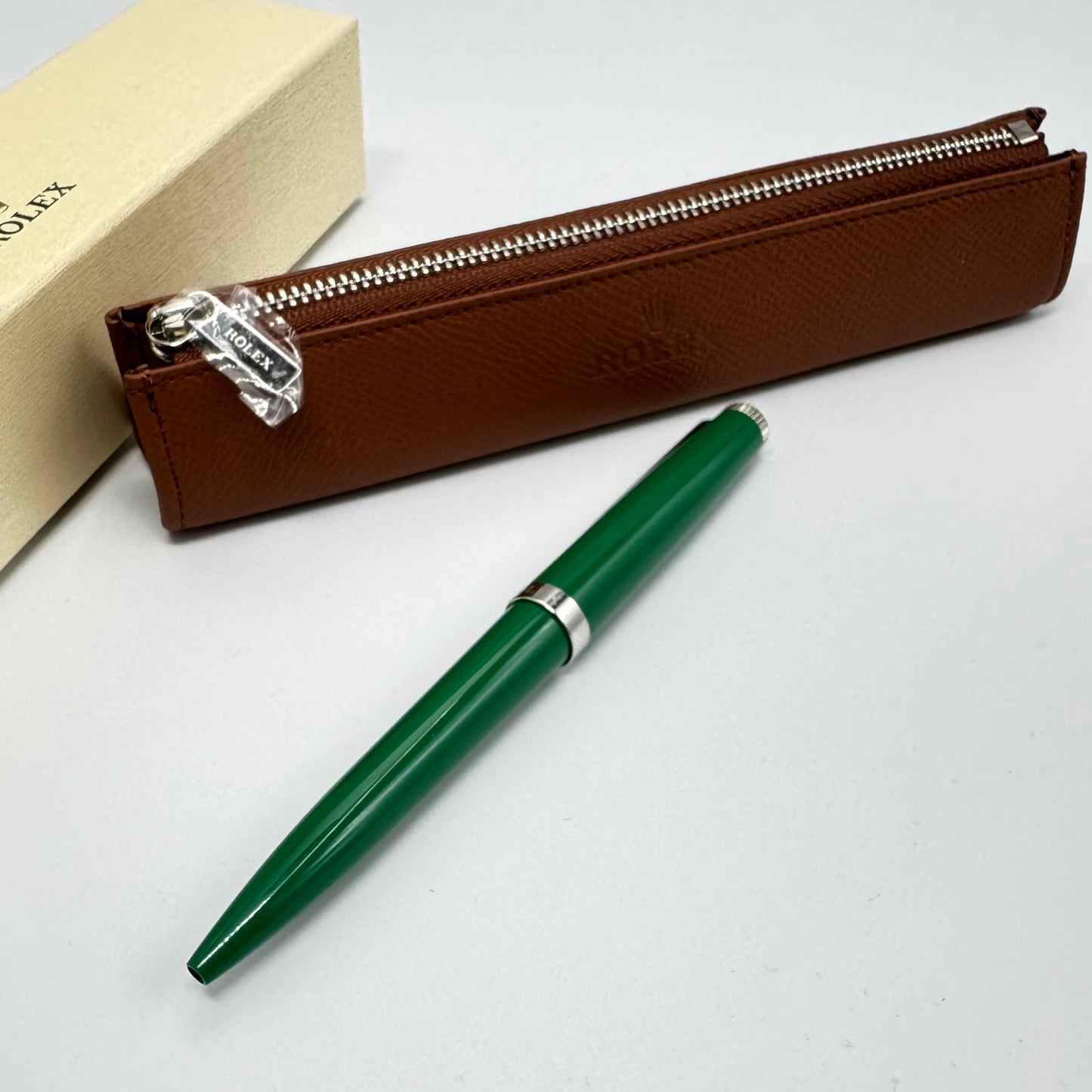 Rolex Saddle Leather Pen Pouch & Ball Point Pen