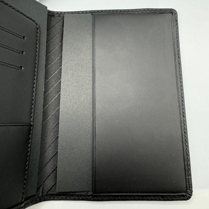 Omega Black Leather Passport Travel Wallet