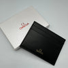 Omega Black Leather Credit Card Wallet