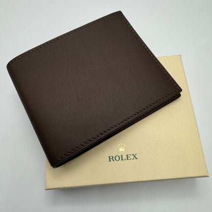 Rolex Dark Brown Leather Wallet