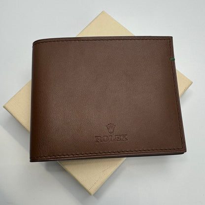 Rolex Brown Saddle Leather Wallet