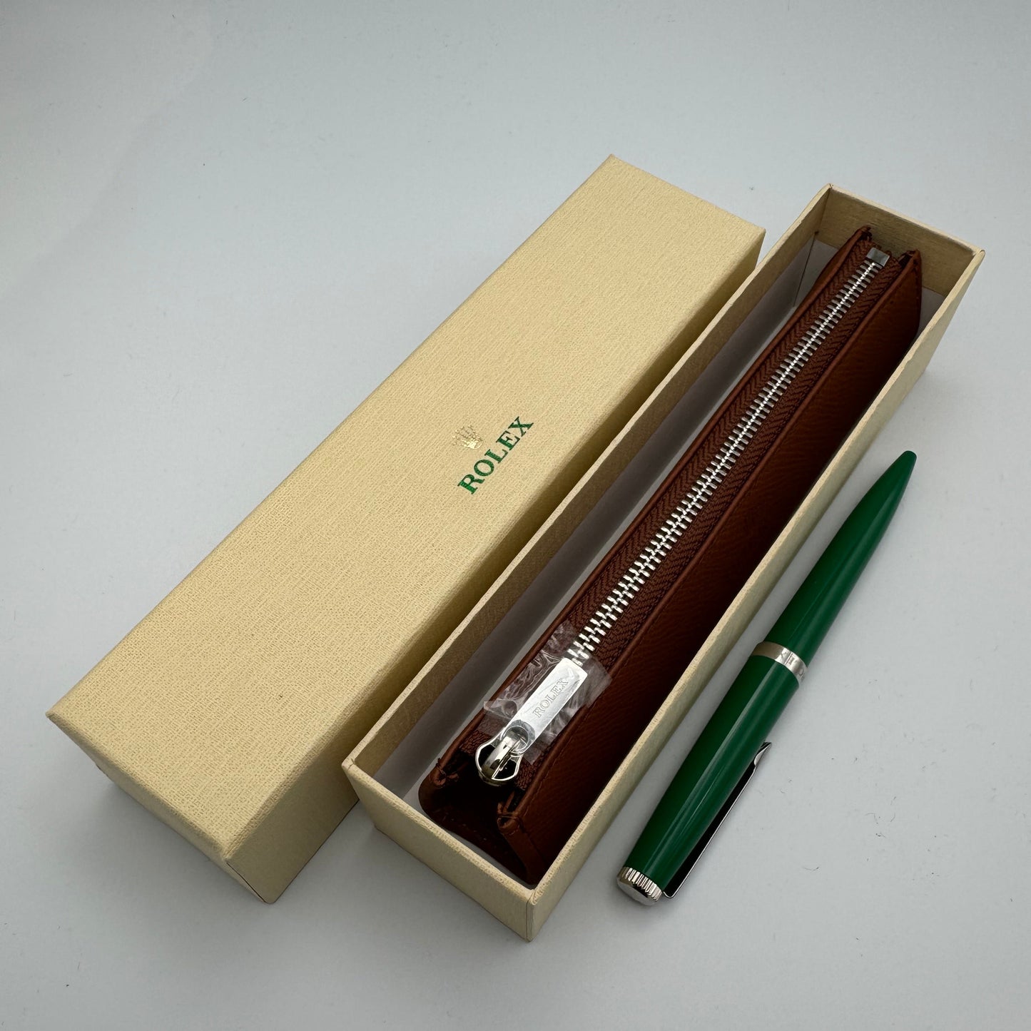 Rolex Saddle Leather Pen Pouch & Ball Point Pen