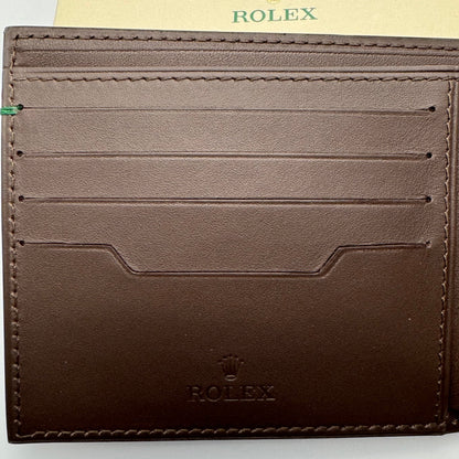 Rolex Dark Brown Leather Wallet