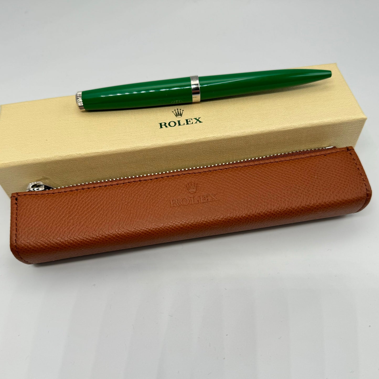 Rolex Saddle Leather Pen Pouch & Ball Point Pen