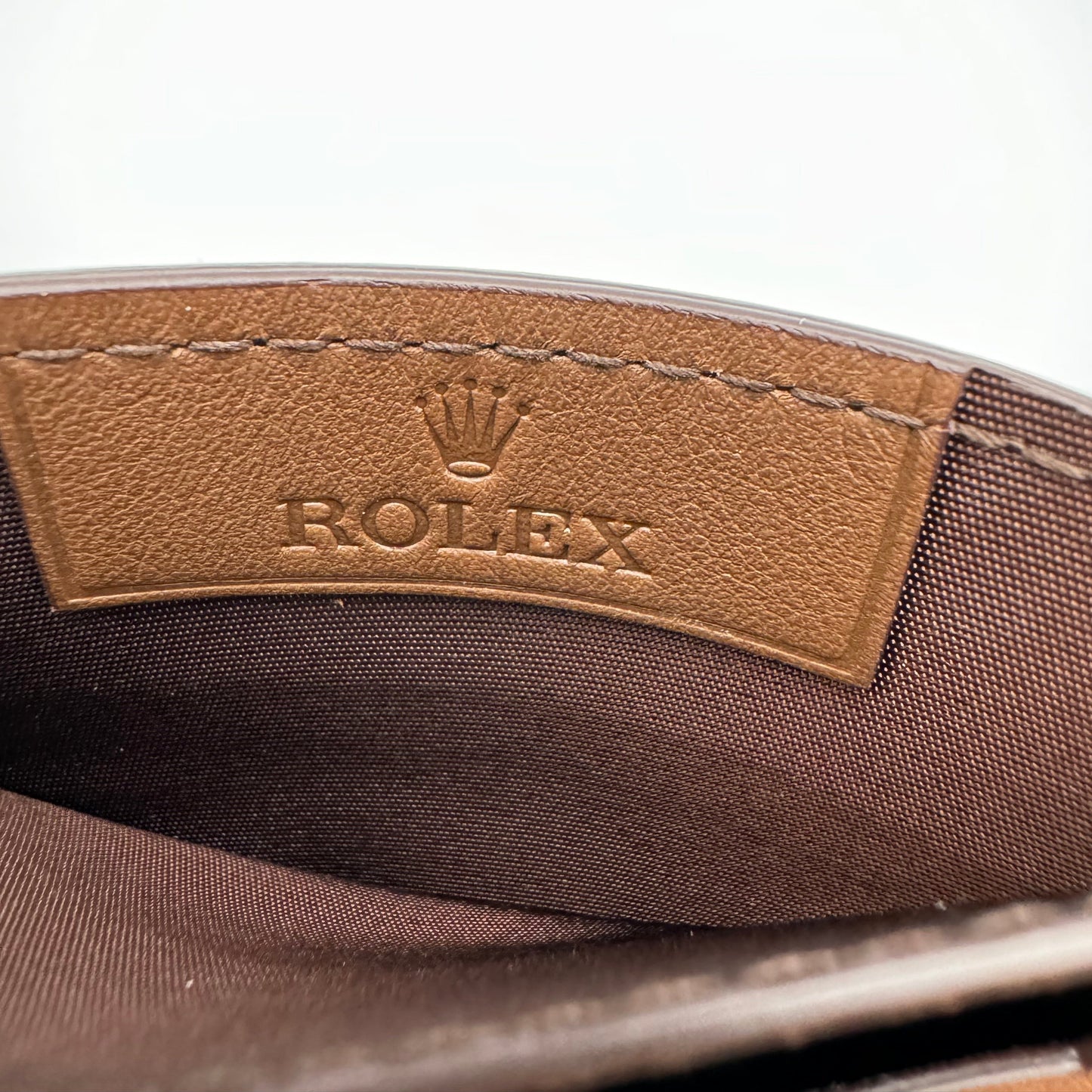 Rolex Brown Leather Credit Card Wallet/Holder