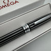 Omega Ball Point Pen Black & Silver Boxed