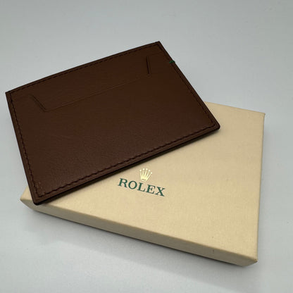 Rolex Brown Leather Credit Card Wallet/Holder